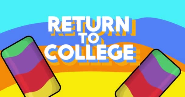 Ice Cream Return College Text Two Colorful Animated Summer Sweet — Vídeo de Stock