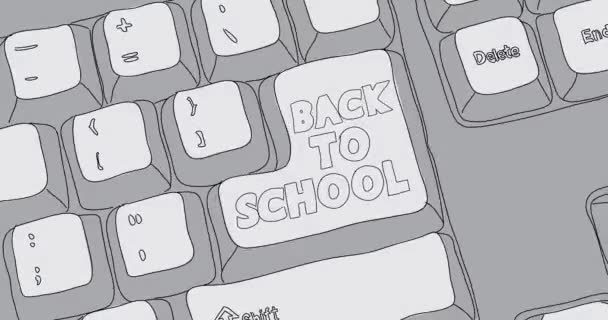 Computer Keyboard Back School Text Close Electronic Computer Device Part — Vídeo de Stock