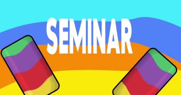 Ice Cream Seminar Text Two Colorful Animated Summer Sweet Food — Vídeos de Stock