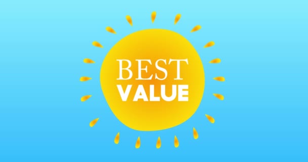 Best Value Text Yellow Hot Summer Sun Simple Animation Bright — Αρχείο Βίντεο