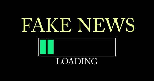 Fake News Text Loading Downloading Uploading Bar Indicator Download Upload — Αρχείο Βίντεο
