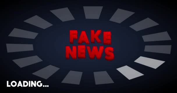 Fake News Texto Com Carregando Baixando Carregando Indicador Barras Baixar — Vídeo de Stock