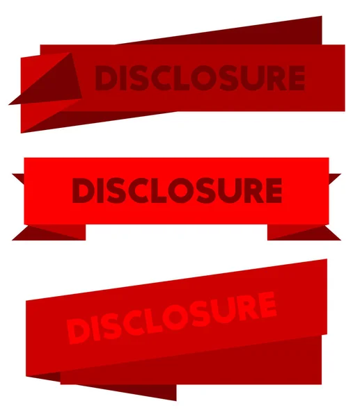 Set Ribbon Disclosure Text Banner Template Label Sticker Sign — Vector de stock