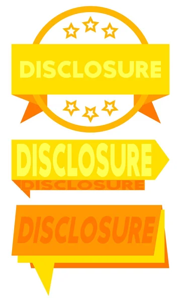 Set Ribbon Disclosure Text Banner Template Label Sticker Sign — Vector de stock