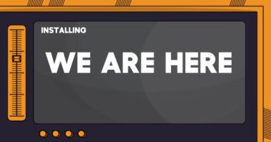 Burada olduğumuz kelimesiyle çizgi film bilgisayarı. Bir ekran kurulum penceresini gösteren video iletisi.