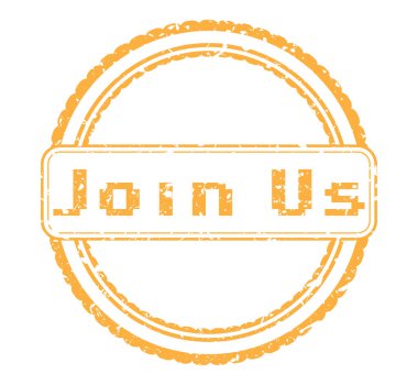 Bize Katıl metniyle basit bir klasik damga.