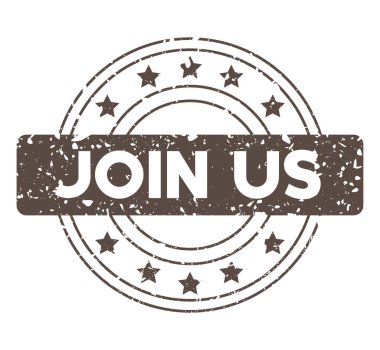 Bize Katıl metniyle basit bir klasik damga.