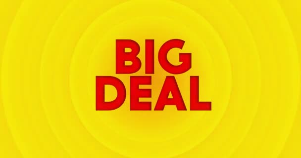 Big Deal Text Yellow Hot Summer Sun Simple Animation Bright — Stockvideo