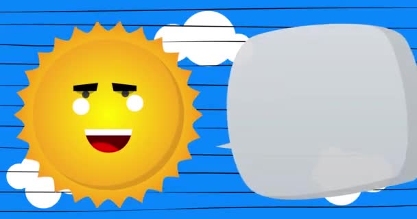 Summer Sun Saying Big Deal Word Speech Bubble Blue Sky — Vídeo de Stock