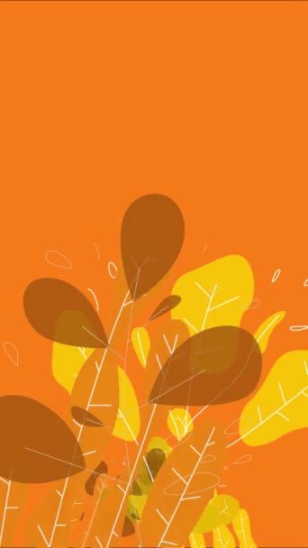 Abstract Simple Orange Background Orange Leafs Organic Shape Design Background — ストック動画