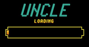 Uncle text with Loading, Downloading, Uploading Bar Indicator. Download, Upload on computer screen.