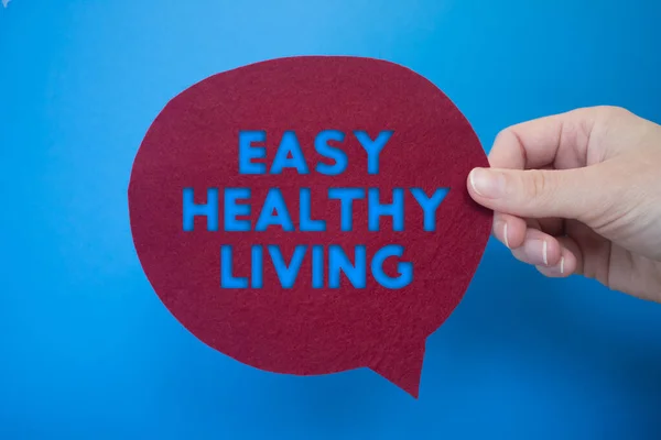Speech Bubble Front Colored Background Easy Healthy Living Text — Fotografia de Stock