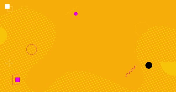 Abstract Orange Purple Flat Design Geometric Shapes Animation Modern Background — Video Stock