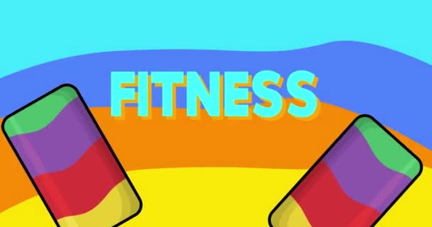 Ice Cream Fitness Text Two Colorful Animated Summer Sweet Food — ストック動画