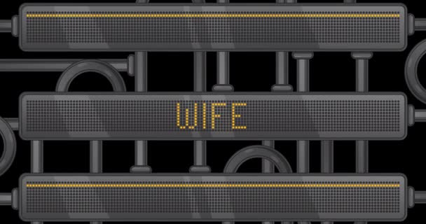 Wife Text Digital Led Panel Announcement Message Light Equipment — Vídeo de Stock