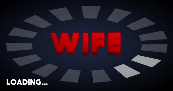 Wife Text Loading Downloading Uploading Bar Indicator Download Upload Computer — Stok video