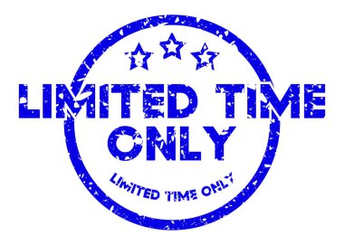 Simple vintage rubber stamp with Limited Time Only text.