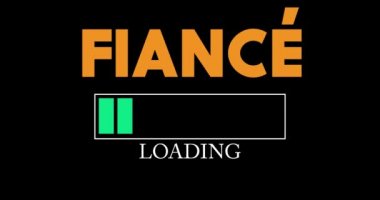 Fiance text with Loading, Downloading, Uploading Bar Indicator. Download, Upload on computer screen.