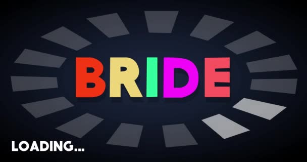 Bride Text Loading Downloading Uploading Bar Indicator Download Upload Computer — Stockvideo