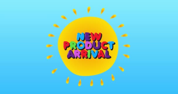 New Product Arrival Text Center Yellow Hot Summer Sun Blue — Video