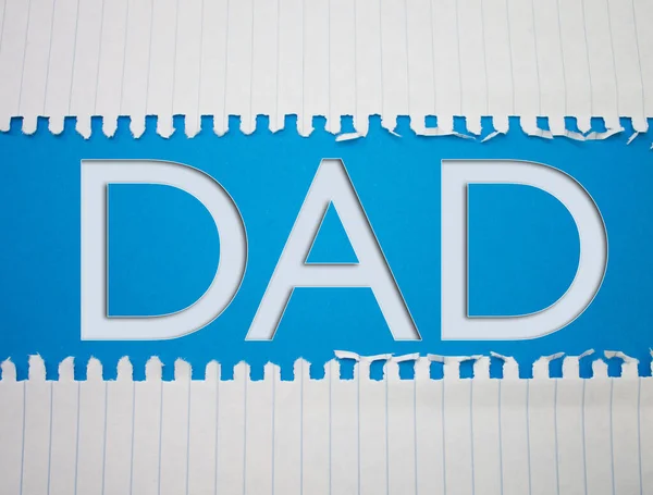 Dad Text Torn Crumpled White Paper Colored Background — Stock fotografie