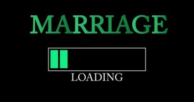 Marriage text with Loading, Downloading, Uploading Bar Indicator. Download, Upload on computer screen.
