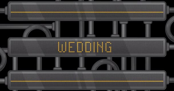 Wedding Text Digital Led Panel Announcement Message Light Equipment — Stock Video