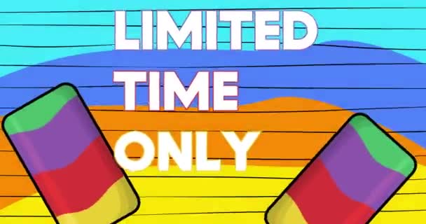 Ice Cream Limited Time Only Text Two Colorful Animated Summer — Video