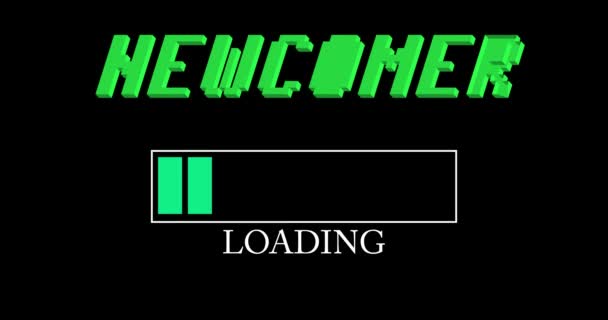 Newcomer Text Loading Downloading Uploading Bar Indicator Download Upload Computer — Wideo stockowe