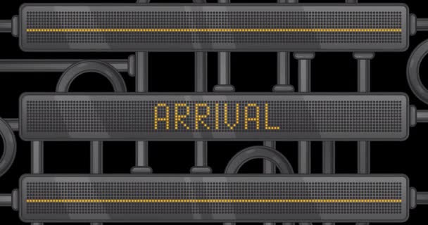 Arrival Text Digital Led Panel Announcement Message Light Equipment — Vídeo de Stock