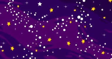 Cartoon Deep Space Background animation with stars. 4k Resolution Cartoon Video.