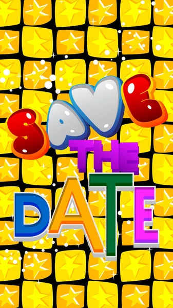 Date Word Written Children Font Cartoon Style — Stockový vektor