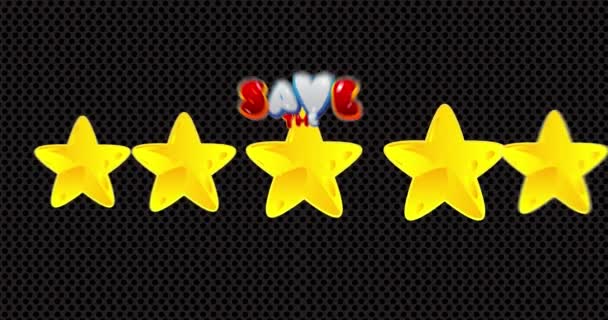 Five Stars Date Text Animated Rating Words Cartoon Animation Award — Wideo stockowe