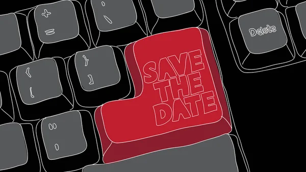 Computer Keyboard Date Text Close Electronic Computer Device Part Keypad — Stockvector