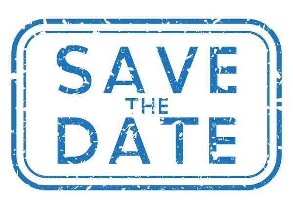 Simple vintage rubber stamp with Save The Date text.