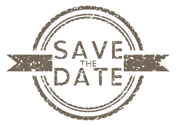 Simple vintage rubber stamp with Save The Date text.