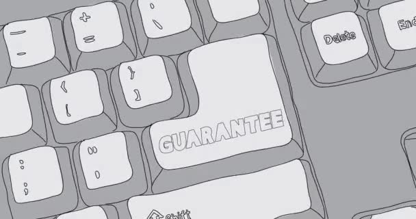 Computer Keyboard Guarantee Text Close Electronic Computer Device Part Keypad — Video Stock