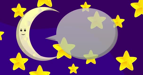 Moon Saying Mark Your Calendar Text Speech Bubble Night Sky — Vídeo de stock