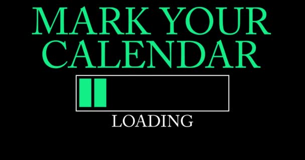 Mark Your Calendar Text Loading Downloading Uploading Bar Indicator Download – Stock-video