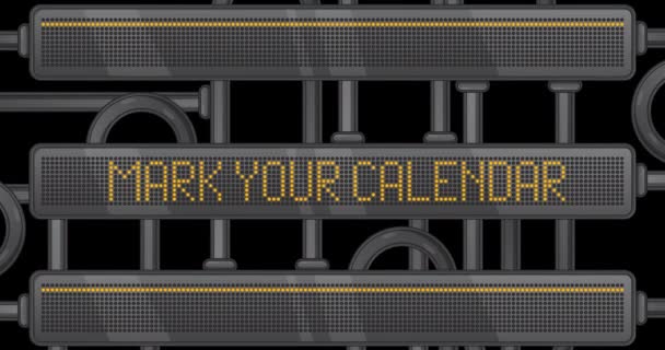 Mark Your Calendar Text Digital Led Panel Announcement Message Light — Stock videók