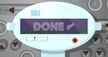 Robot Gözü Mesajı Gösteriyor. Animasyon videosu. Gelecekteki Robot Çizgi Filmi Canlandırması.