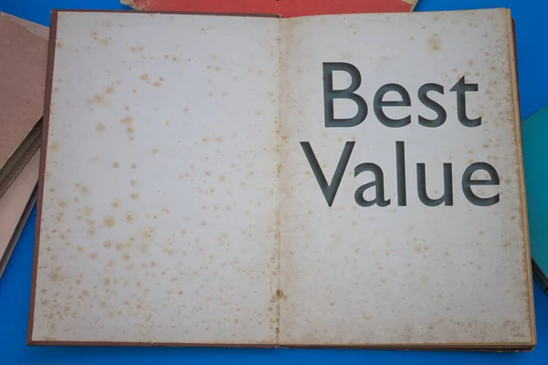 Nejlepší Hodnota Slovo Otevřené Knize Vintage Přírodní Vzory Starý Starožitný — Stock fotografie