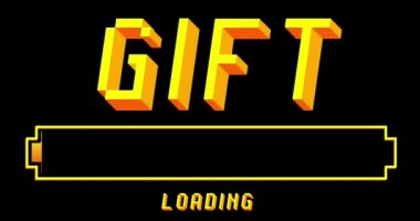 Çubuk Göstergesi Yükleme, İndirme ve Yükleme ile hediye metni. Bilgisayar ekranına yükle, yükle.