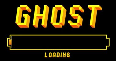 Çubuk Göstergesi Yükleme, İndirme ve Yükleme ile Hayalet metin. Bilgisayar ekranına yükle, yükle.