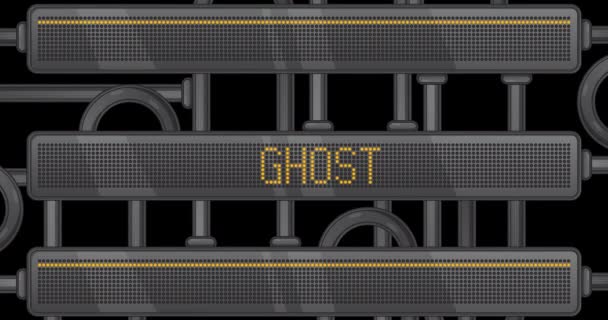 Ghost Text Digital Led Panel Announcement Message Light Equipment — Stock Video