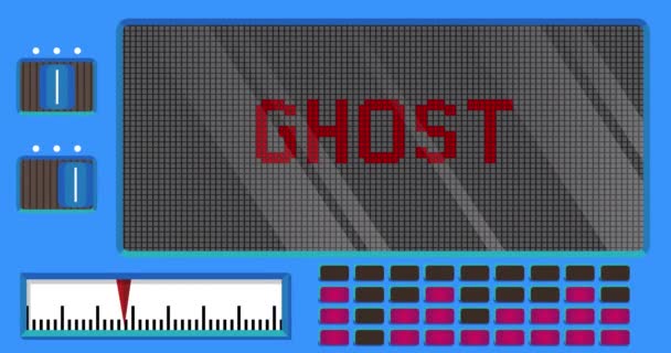 Ghost Text Digital Ledd Panel Meddelande Med Ljusutrustning — Stockvideo