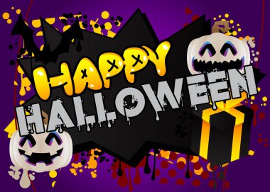 Mutlu Cadılar Bayramı. Graffiti etiketi. Soyut modern sokak sanatı dekorasyonu kentsel resim tarzında gerçekleştirildi.