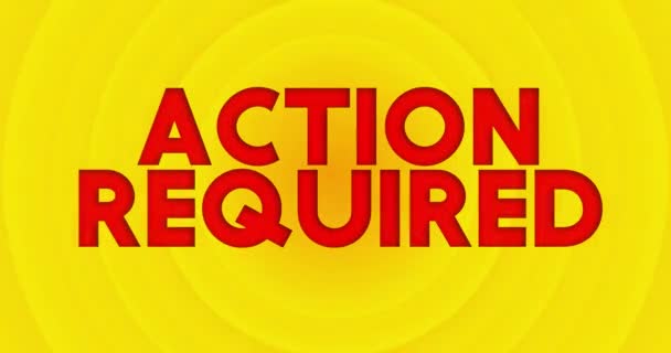 Action Required Text Yellow Hot Summer Sun Simple Animation Bright — Stock Video