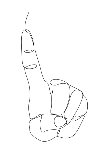 Один Безперервний Малюнок Вказує Індексний Палець Векторна Концепція Тонкої Лінії — стоковий вектор