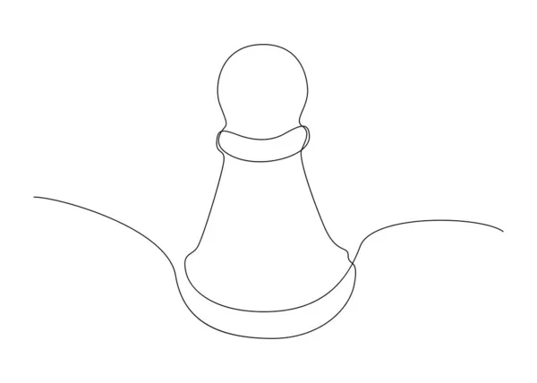 チェスの駒の1つの連続線画 細い線イラストベクトルのコンセプト Contour Drawing Creative Ideas — ストックベクタ